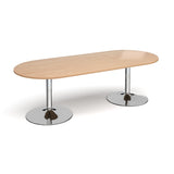 Trumpet Base Boardroom Table with Chrome Legs 8 People