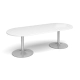 Trumpet Base Boardroom Table with Silver Legs 8 People