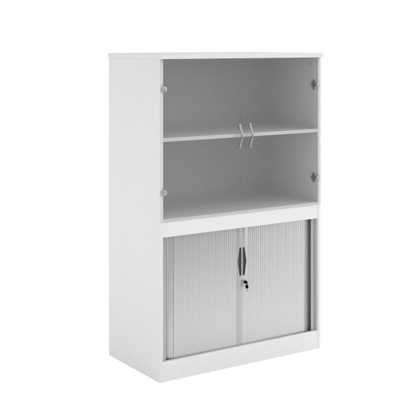 Systems Combi Unit with Tambour and Glass Doors 1 Shelf