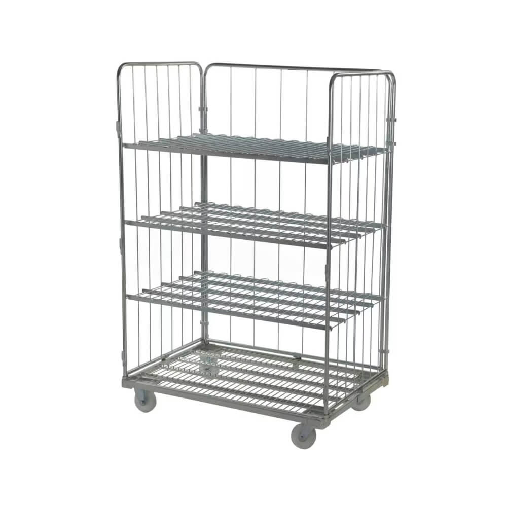 Three Sided Jumbo Demountable Roll Cage with 3 Shelves