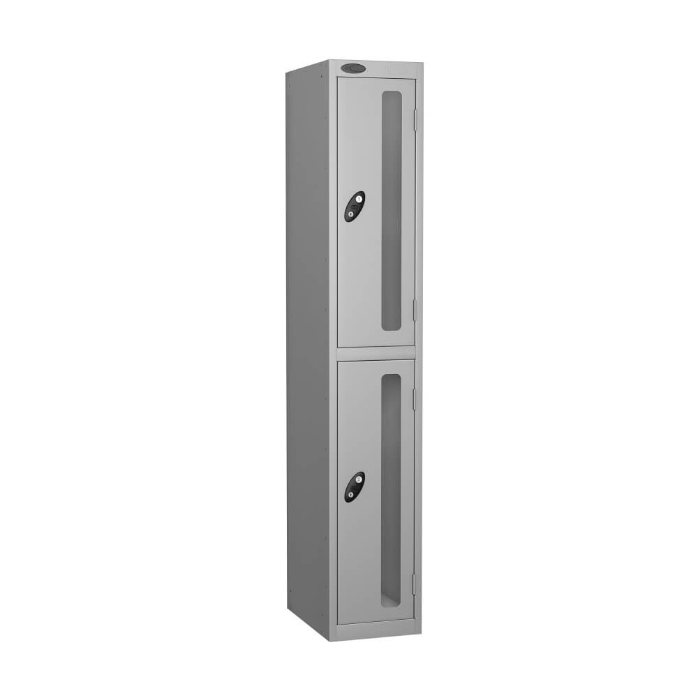 Two Compartment Anti Theft Locker With Vision Strip  - Nest Of 1