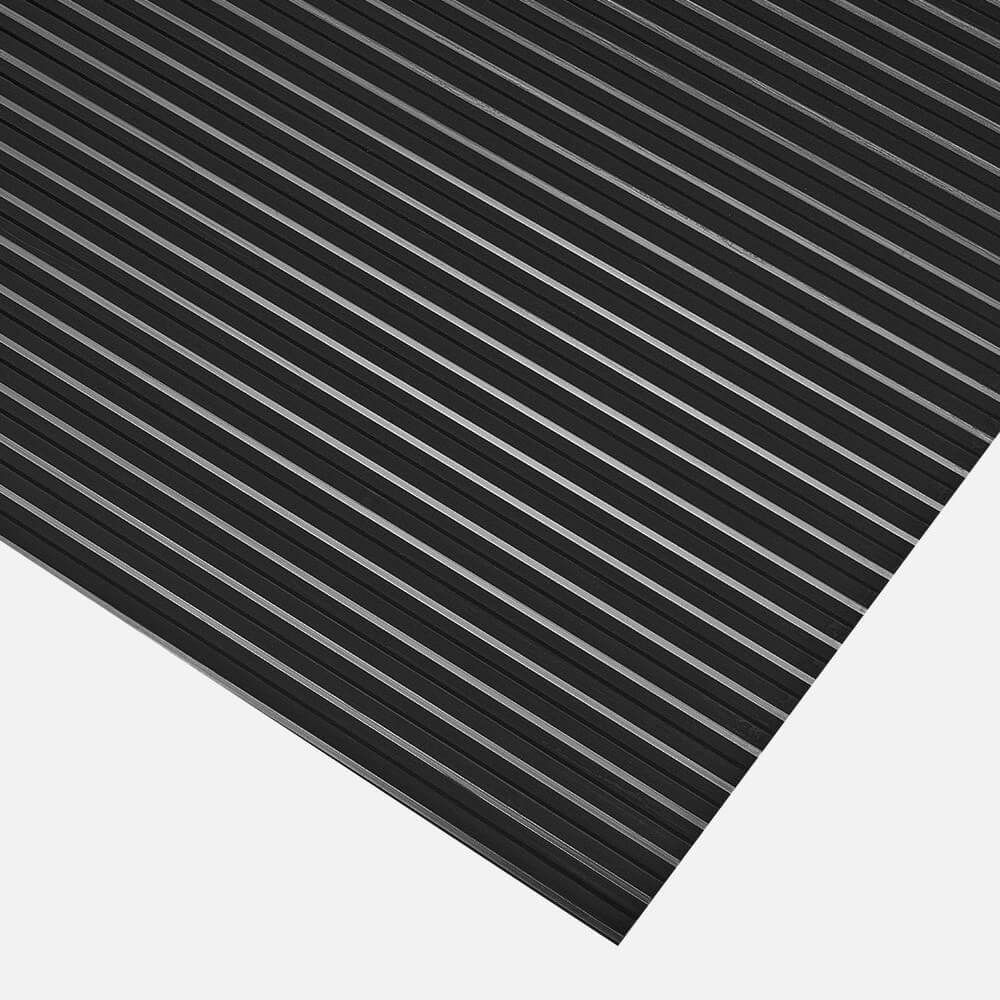Wide Rib Rubber Matting - Black