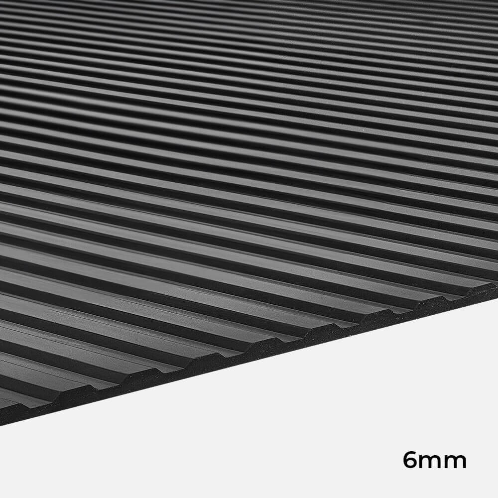 Wide Rib Rubber Matting - Black