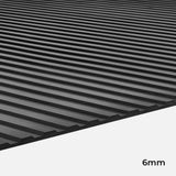 Wide Rib Rubber Matting - Black