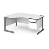 Contract 25 Cantilever Leg LH Ergonomic Desk with 2 Drawer Pedestal