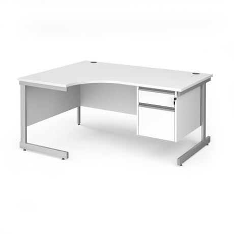 Contract 25 Cantilever Leg LH Ergonomic Desk with 2 Drawer Pedestal