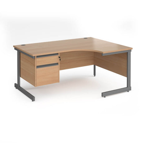 Contract 25 Cantilever Leg RH Ergonomic Desk with 2 Drawer Pedestal