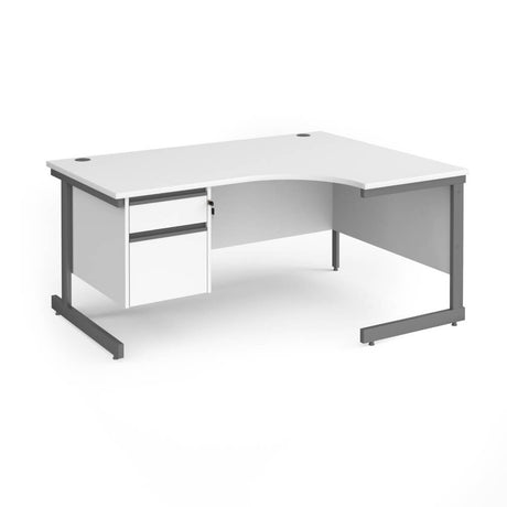 Contract 25 Cantilever Leg RH Ergonomic Desk with 2 Drawer Pedestal