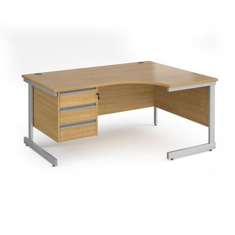 Contract 25 Cantilever Leg RH Ergonomic Desk with 3 Drawer Pedestal