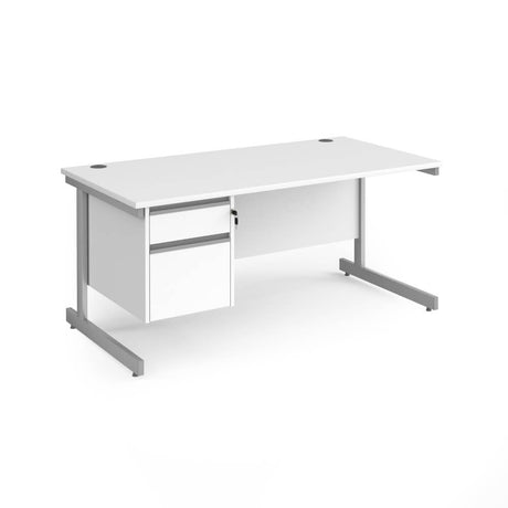 Contract 25 Cantilever Leg Straight Desk with 1 x 2 Drawer Pedestal