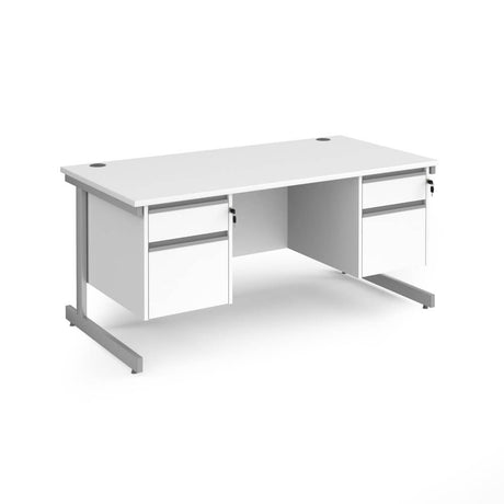 Contract 25 Cantilever Leg Straight Desk with 2 x 2 Drawer Pedestal