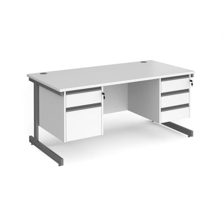 Contract 25 Cantilever Leg Straight Desk with 2 and 3 Drawer Pedestal