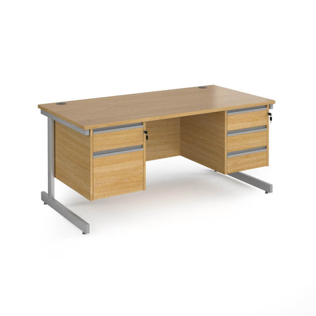 Contract 25 Cantilever Leg Straight Desk with 2 and 3 Drawer Pedestal