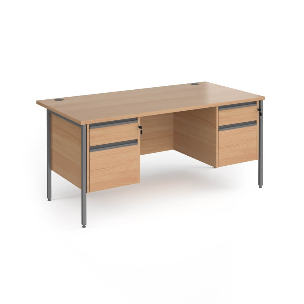 Contract 25 H-Frame Desk with 2 x 2 Drawer Pedestal