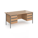 Contract 25 H-Frame Desk with 2 x 3 Drawer Pedestal