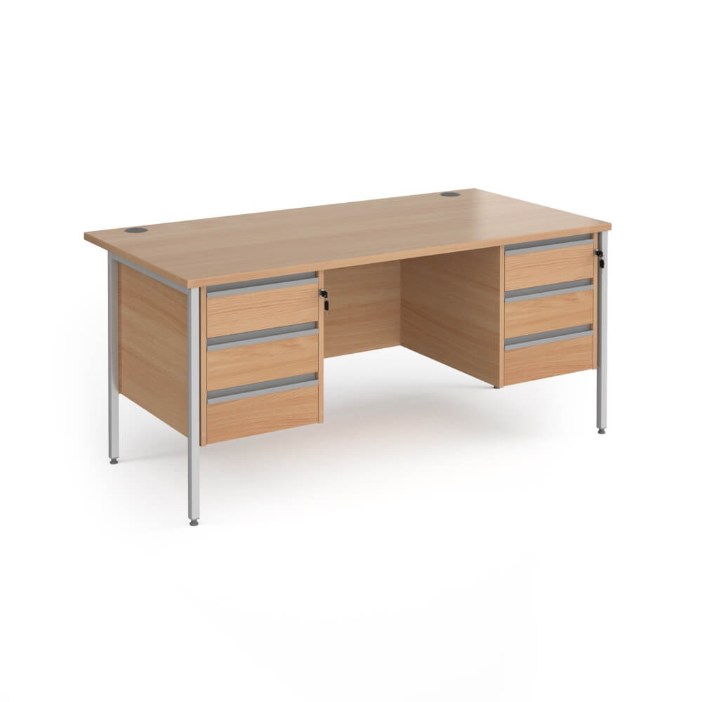 Contract 25 H-Frame Desk with 2 x 3 Drawer Pedestal