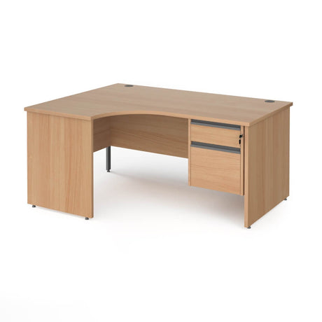 Contract 25 Panel Leg LH Ergonomic Desk with 2 Drawer Pedestal