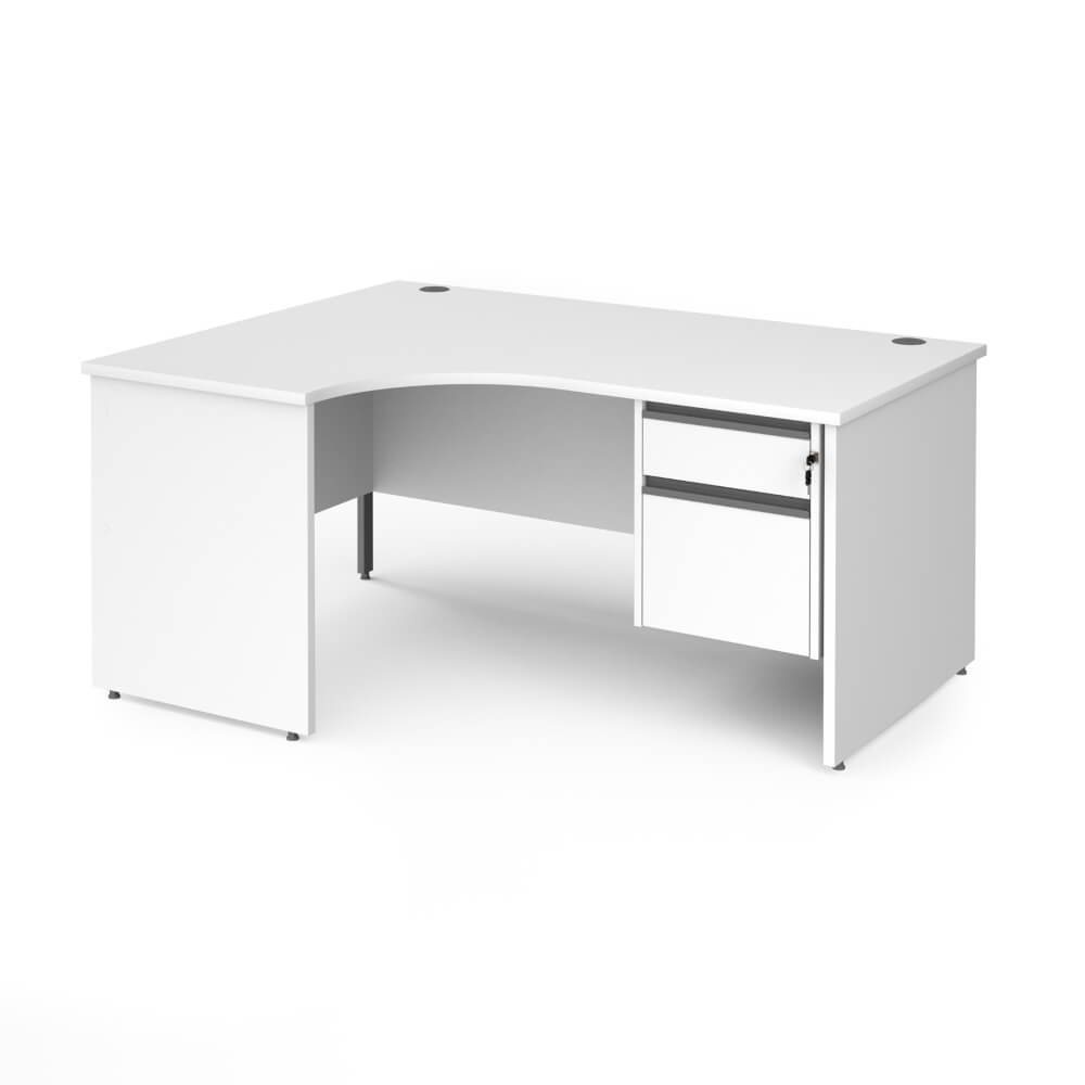 Contract 25 Panel Leg LH Ergonomic Desk with 2 Drawer Pedestal