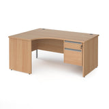 Contract 25 Panel Leg LH Ergonomic Desk with 2 Drawer Pedestal