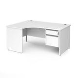 Contract 25 Panel Leg LH Ergonomic Desk with 2 Drawer Pedestal