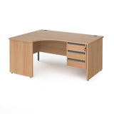 Contract 25 Panel Leg LH Ergonomic Desk with 3 Drawer Pedestal