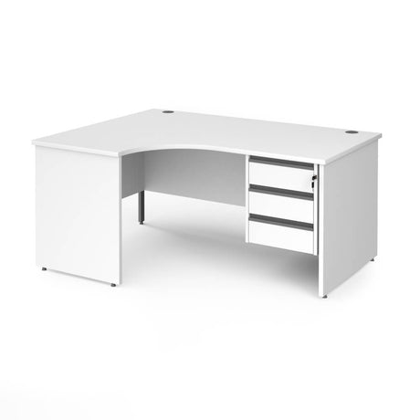 Contract 25 Panel Leg LH Ergonomic Desk with 3 Drawer Pedestal