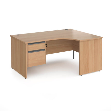 Contract 25 Panel Leg RH Ergonomic Desk with 2 Drawer Pedestal