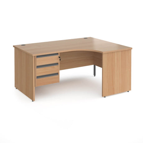 Contract 25 Panel Leg RH Ergonomic Desk with 3 Drawer Pedestal