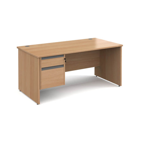 Contract 25 Panel Leg Straight Desk with 1 x 2 Drawer Pedestal