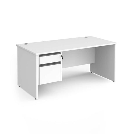 Contract 25 Panel Leg Straight Desk with 1 x 2 Drawer Pedestal