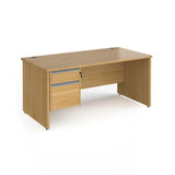 Contract 25 Panel Leg Straight Desk with 1 x 2 Drawer Pedestal