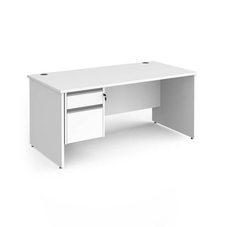 Contract 25 Panel Leg Straight Desk with 1 x 2 Drawer Pedestal