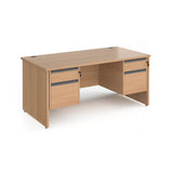 Contract 25 Panel Leg Straight Desk with 2 x 2 Drawer Pedestal