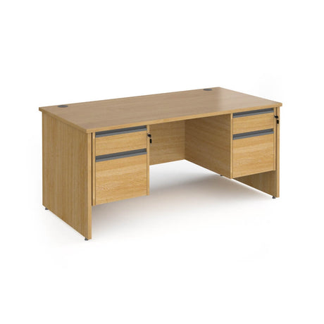 Contract 25 Panel Leg Straight Desk with 2 x 2 Drawer Pedestal