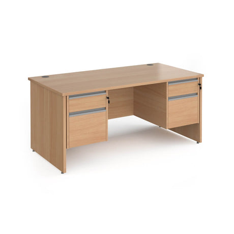 Contract 25 Panel Leg Straight Desk with 2 x 2 Drawer Pedestal