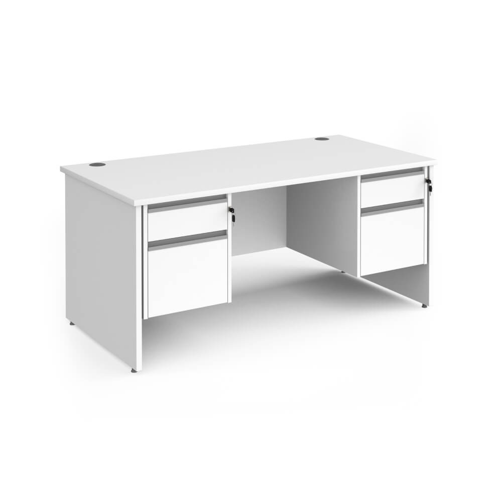 Contract 25 Panel Leg Straight Desk with 2 x 2 Drawer Pedestal