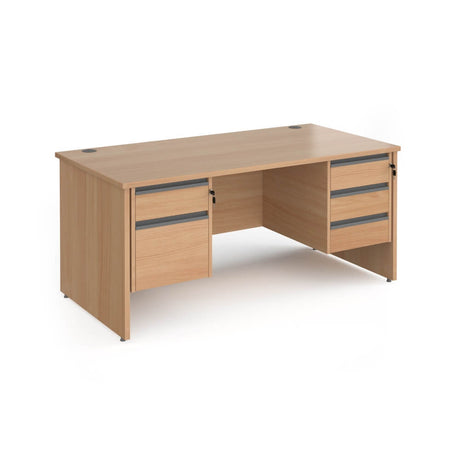 Contract 25 Panel Leg Straight Desk with 2 and 3 Drawer Pedestal