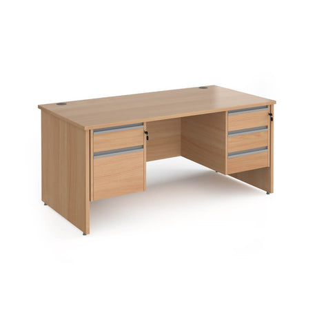 Contract 25 Panel Leg Straight Desk with 2 and 3 Drawer Pedestal