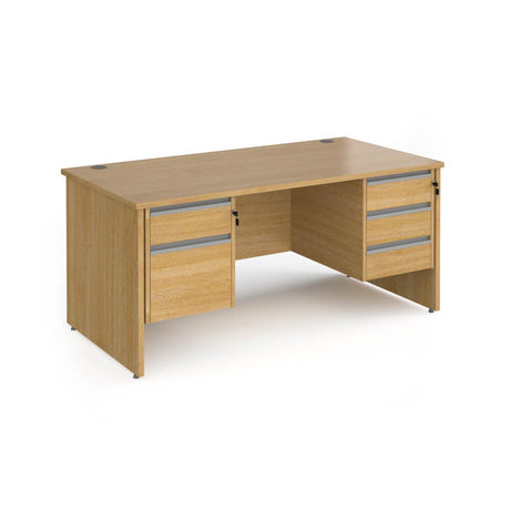 Contract 25 Panel Leg Straight Desk with 2 and 3 Drawer Pedestal