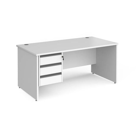 Contract 25 Panel Leg Straight Desk with 1 x 3 Drawer Pedestal