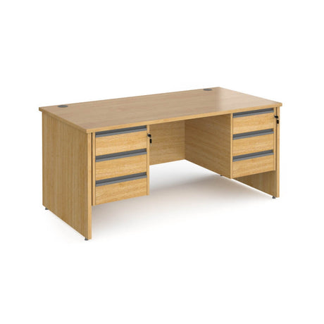 Contract 25 Panel Leg Straight Desk with 2 x 3 Drawer Pedestal