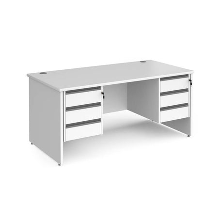 Contract 25 Panel Leg Straight Desk with 2 x 3 Drawer Pedestal