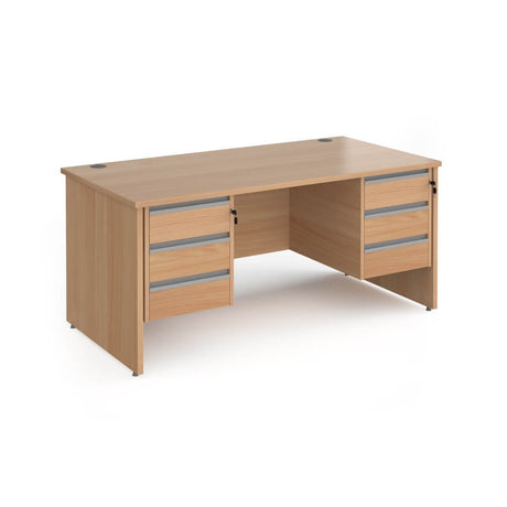 Contract 25 Panel Leg Straight Desk with 2 x 3 Drawer Pedestal