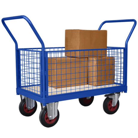 Mesh Sided Platform Truck Trolley With 4 Sides