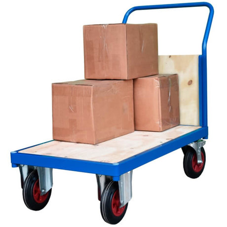 Heavy Duty Flatbed Trolley With Plywood End