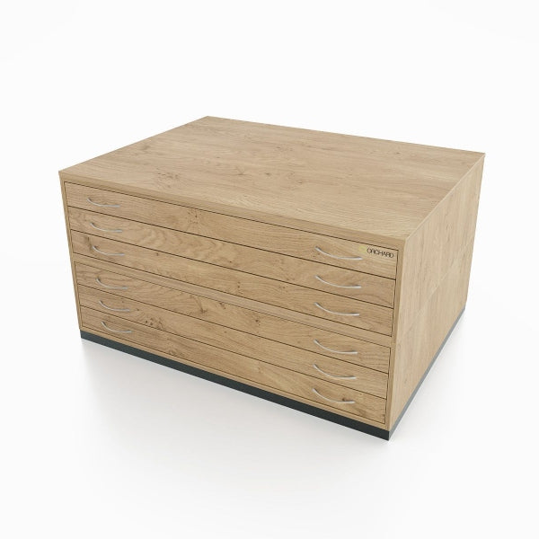 Traditional A0 6 Drawer Plan Chest OAK