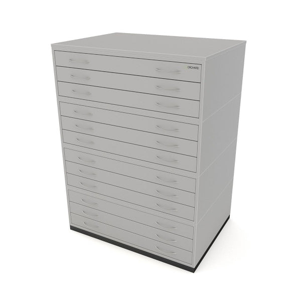 Traditional A1 12 Drawer Plan Chest GREY