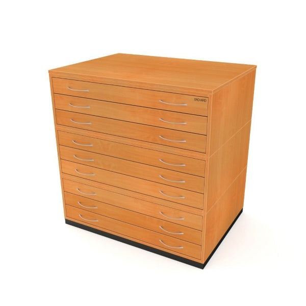 Traditional A1 9 Drawer Plan Chest BEECH