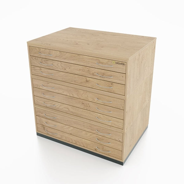 Traditional A1 9 Drawer Plan Chest OAK
