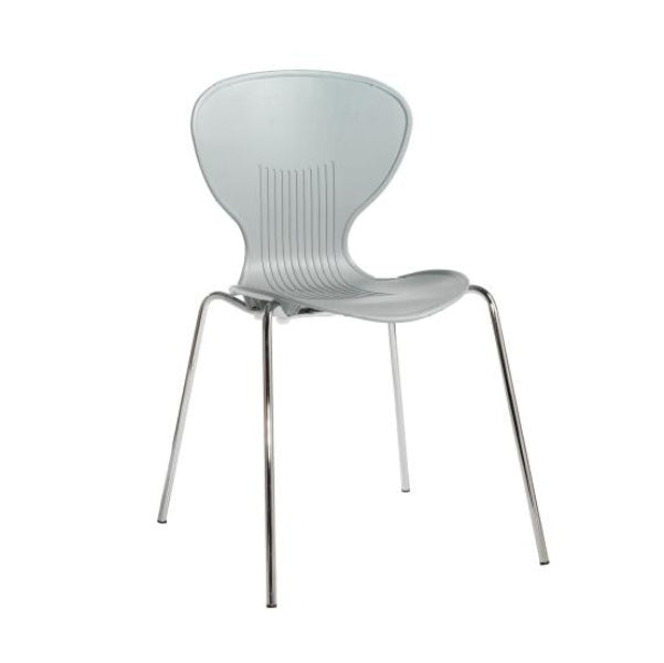 Sienna One Piece Shell Chair in Grey Pack of 4